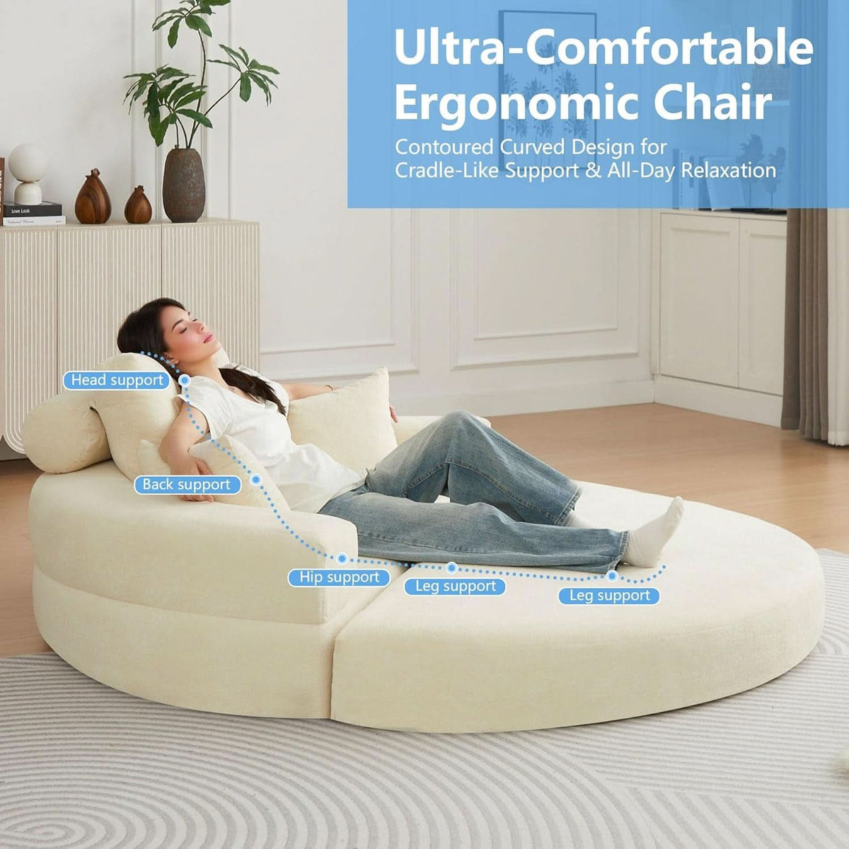 71-Inch Beige Convertible Sleeper Sofa