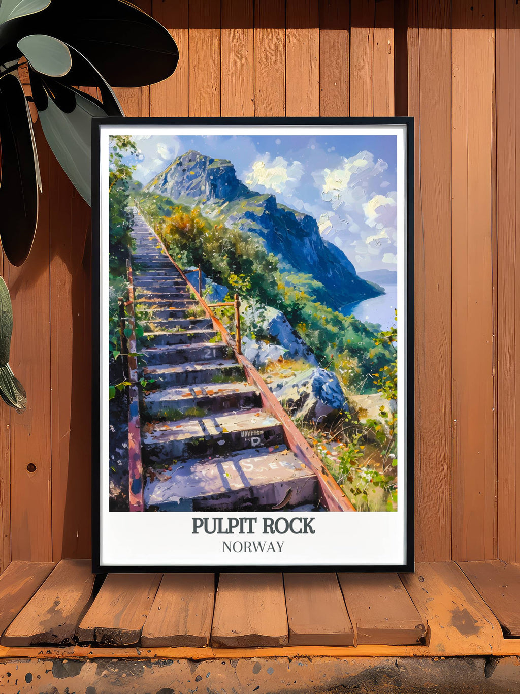 Pulpit Rock Posters - Flørlitrappene Vintage Framed Prints - Norway Living Room