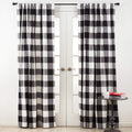 White & Black Buffalo Plaid Rod-Pocket Curtain