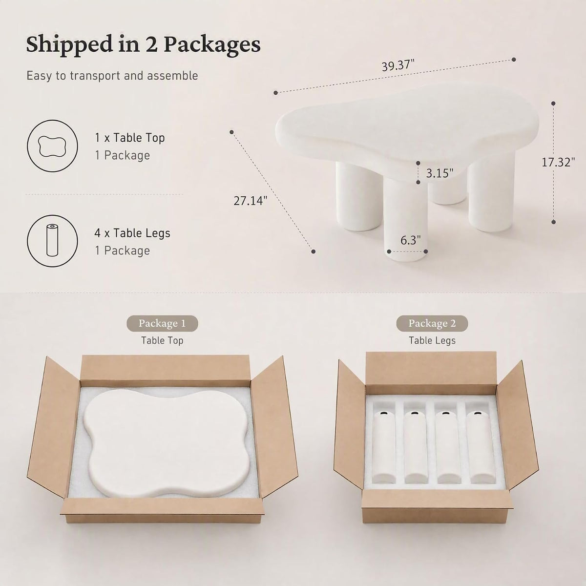 Cloud-Shaped Coffee Table