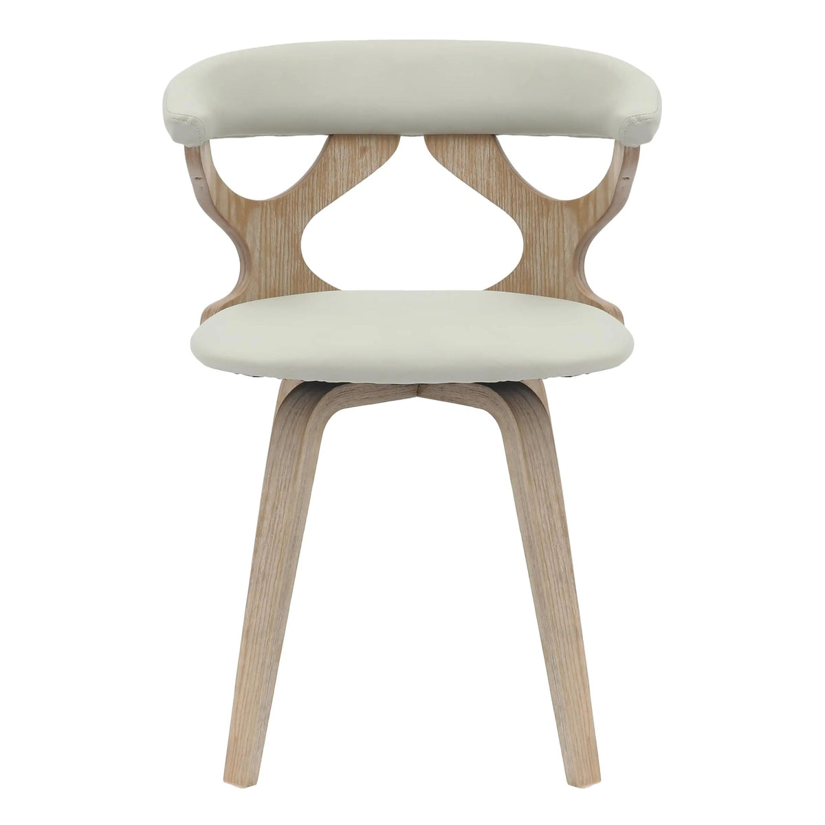LeisureMod Klyne Leather Dining Chair with Poplar Wood Frame – Mid-Century Wooden
