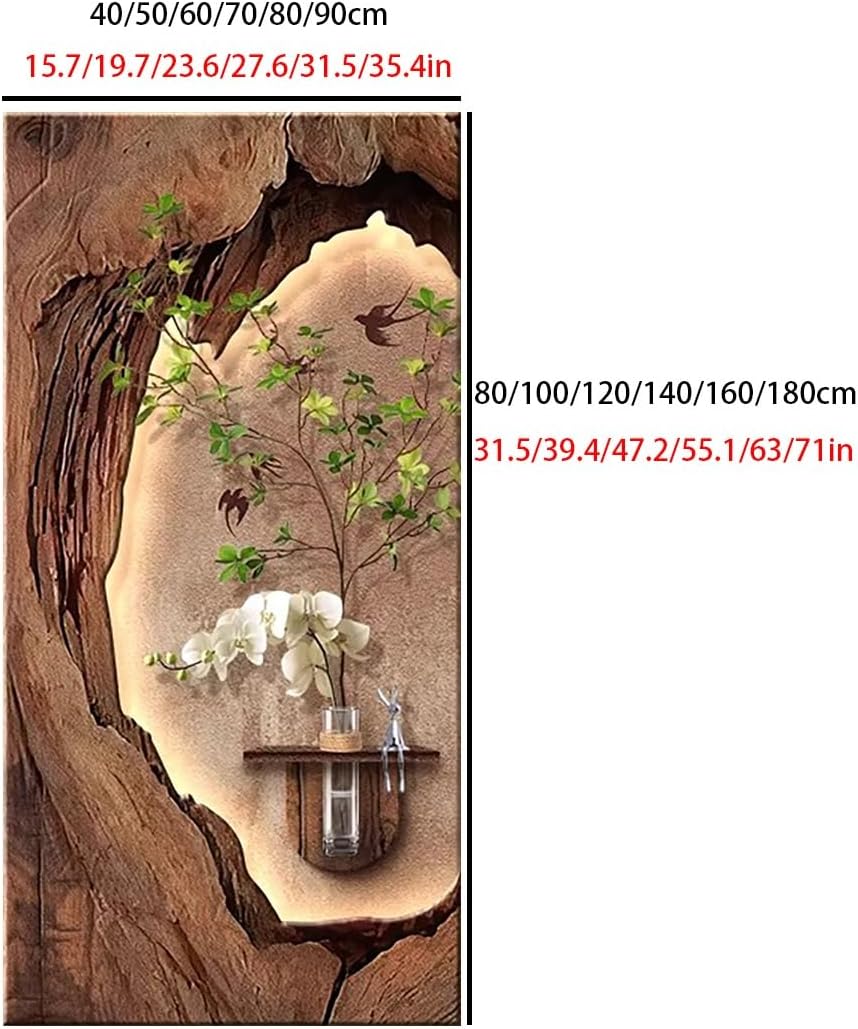3D LED Sandstone Wall Art with Orchid Vase Detail