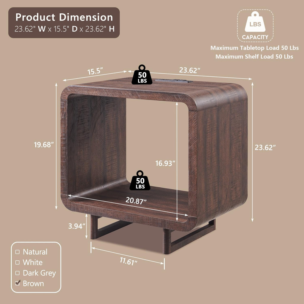 Curved Two-Tier End Table