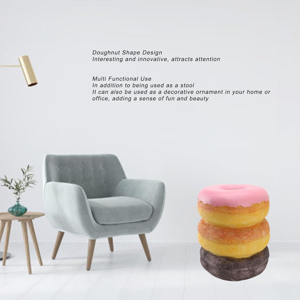 Shoe Changing Stool, Decorative Donut Shape Simulated Food Stool for Hallway Dorm Room Office