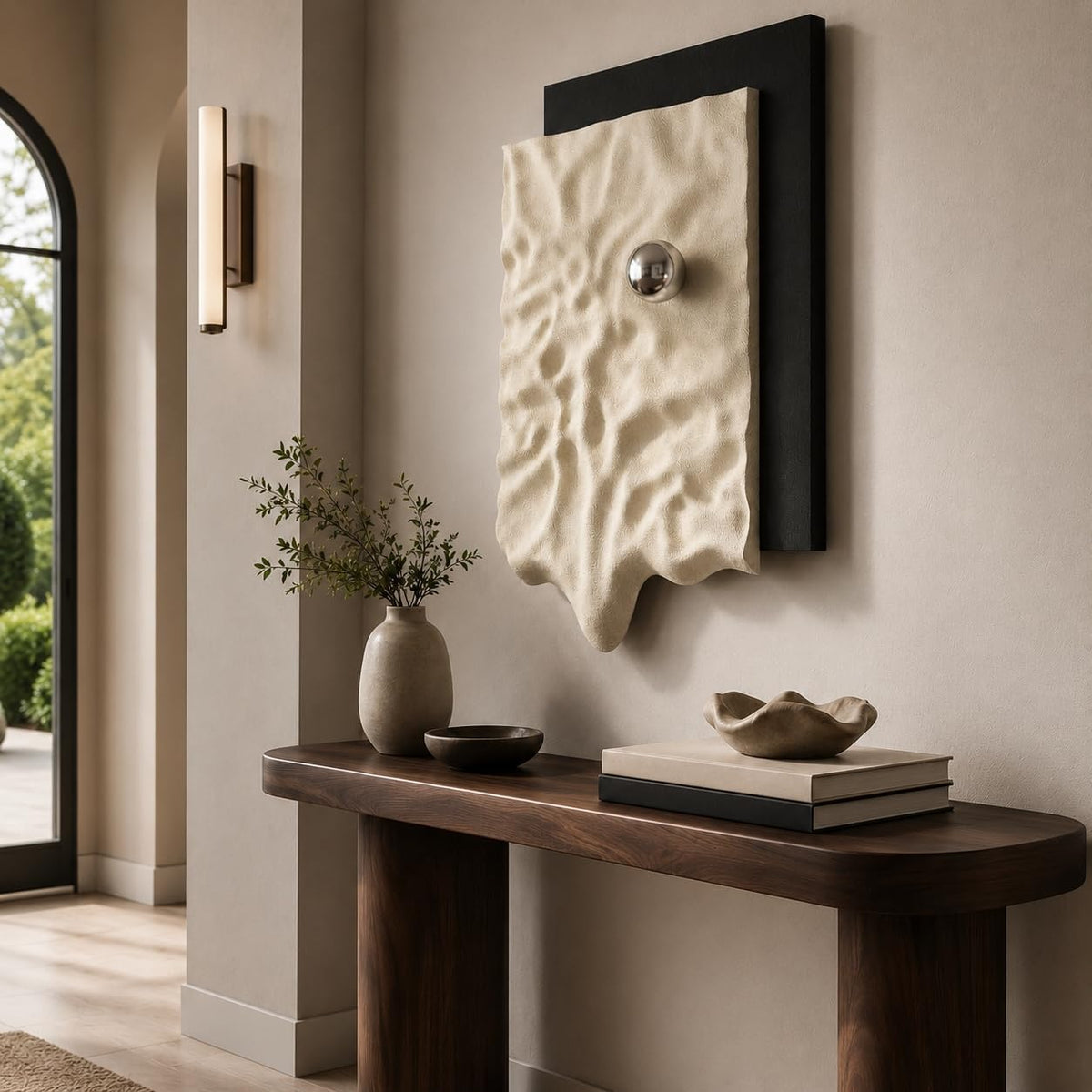 Vertical 3D Textured Abstract Wall Art