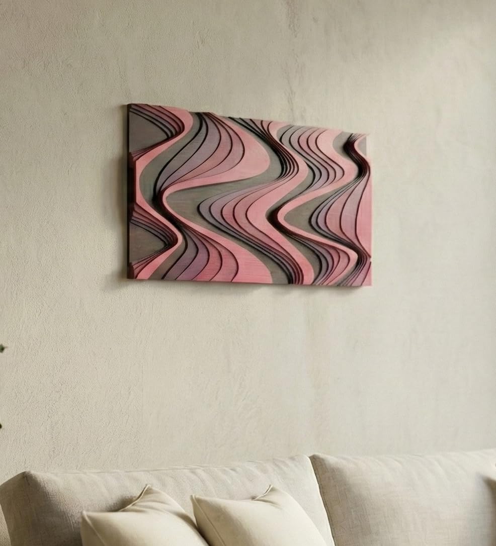 NEODECO Flow Layered Wooden Wall Art