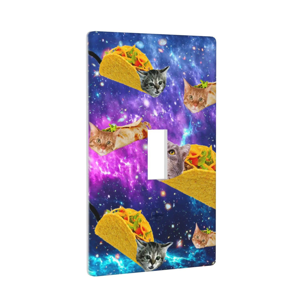 Cartoon Ice Cream Cone With Dripping White Glaze And Wafer Decor Print Light Switch Plate Cover Plastic Wall Plates (Single Gang Electrical Switch Duplex Outlet Cover)