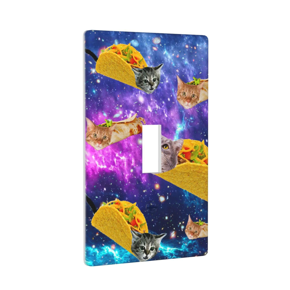 Cartoon Ice Cream Cone With Dripping White Glaze And Wafer Decor Print Light Switch Plate Cover Plastic Wall Plates (Single Gang Electrical Switch Duplex Outlet Cover)