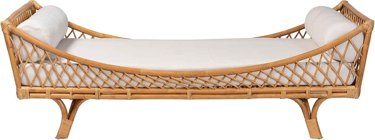 bali & pari Akemi Handwoven Natural Rattan Daybed with Cushion – Boho Coastal