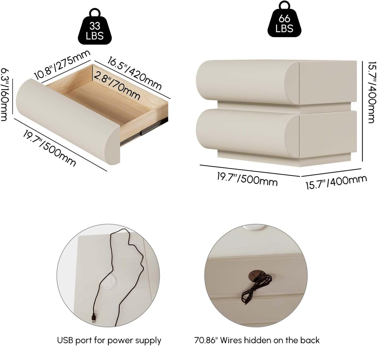 Smart Faux-Leather Nightstand