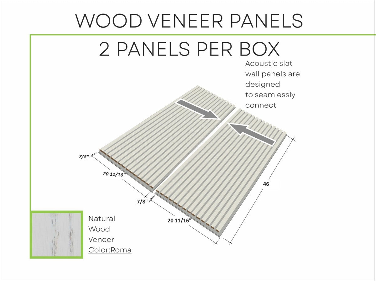 Acoustic Wood Slat Wall Panels – Set of 2