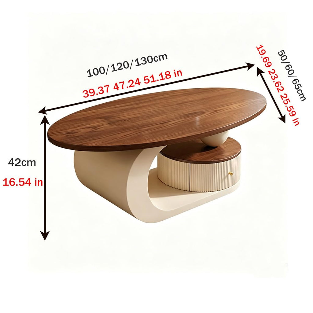 Luxury Curved Walnut Coffee Table