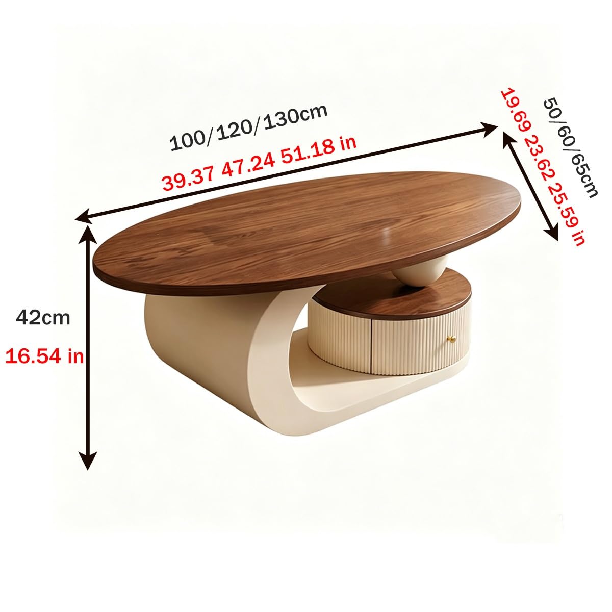 Luxury Curved Walnut Coffee Table