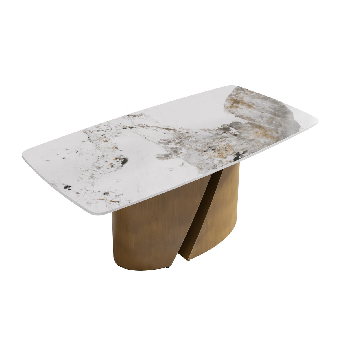 White Sintered-Stone Dining Table