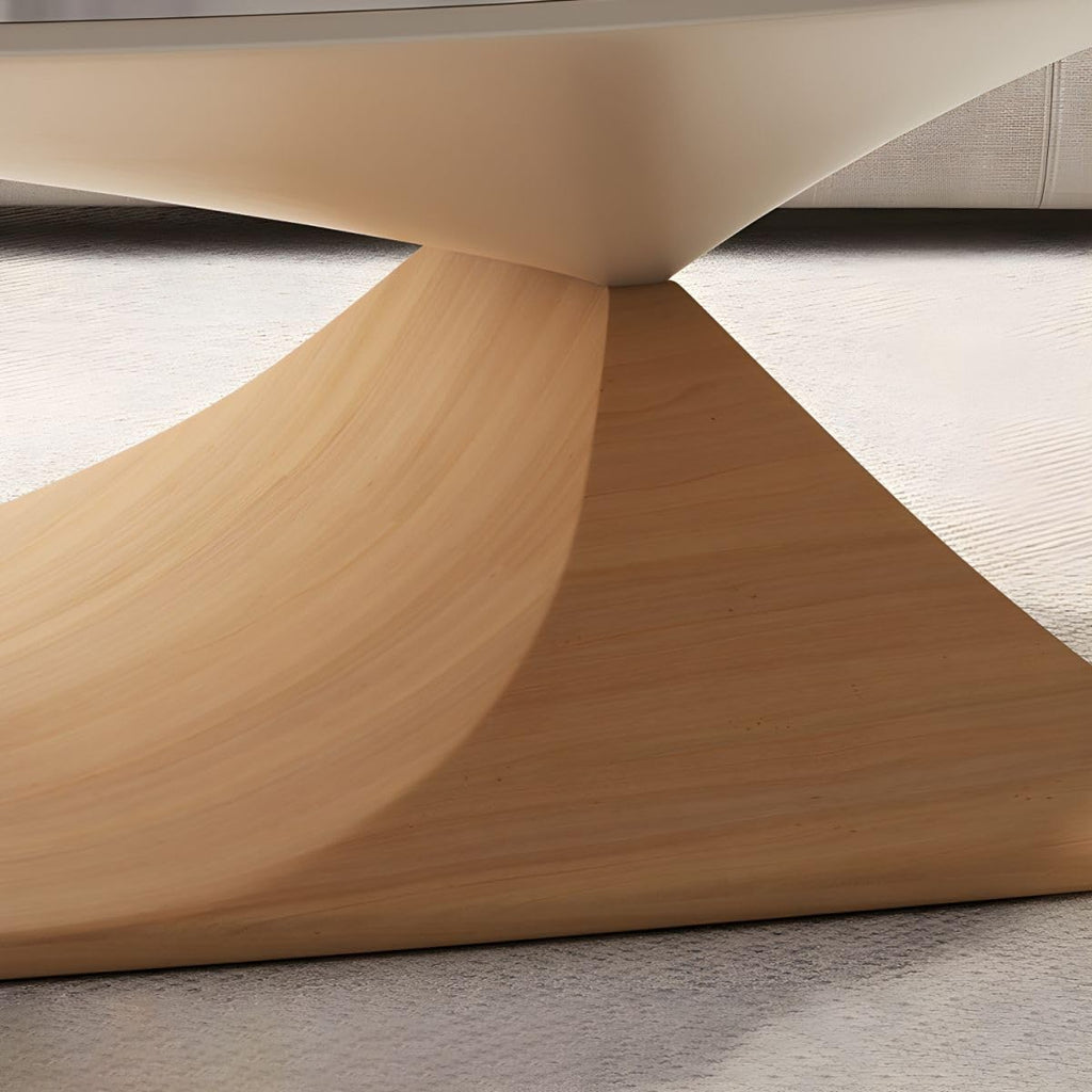 Stone-Top Trestle Coffee Table