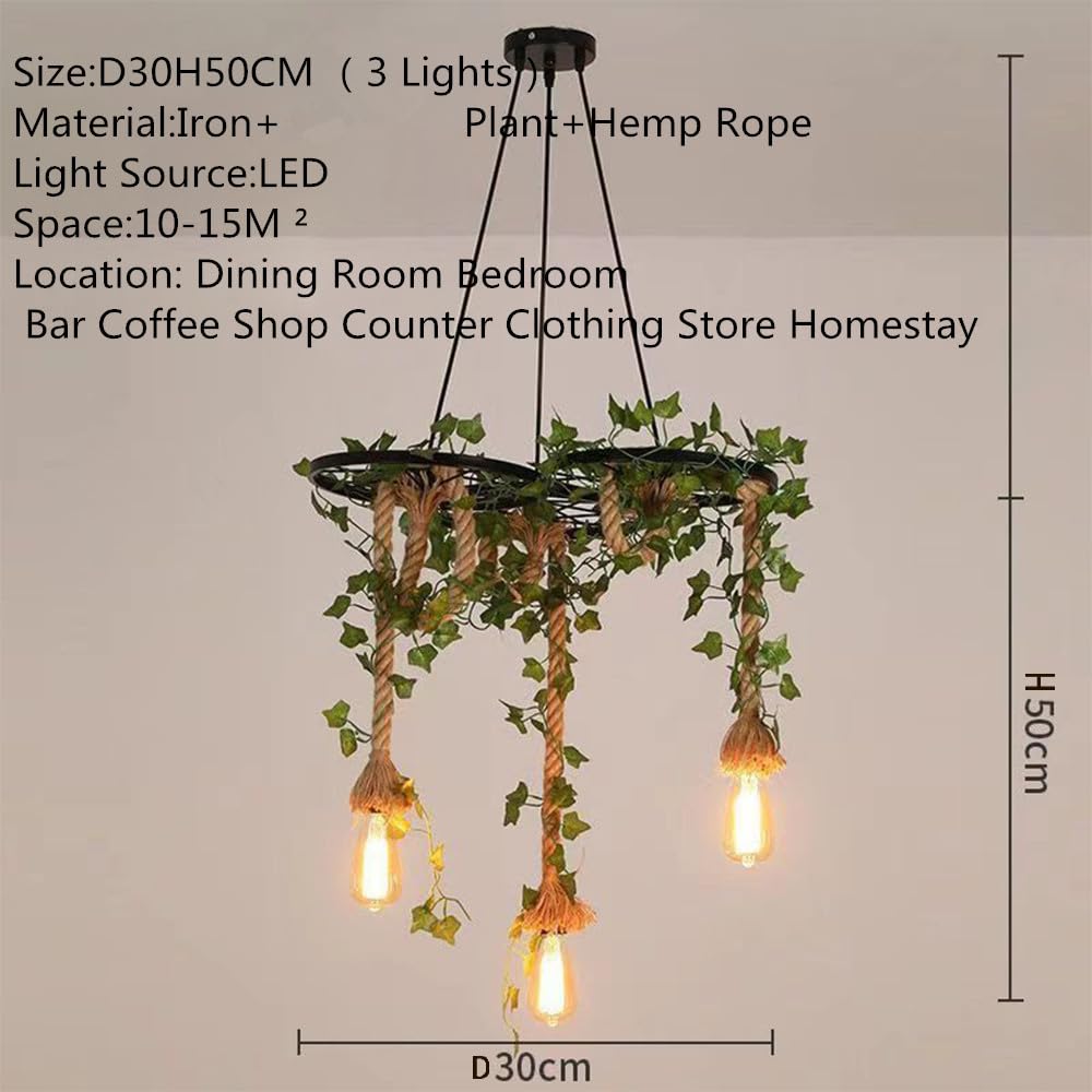 American Pastoral Restaurant Pendant Light LED Retro Creativity Hemp Rope Music