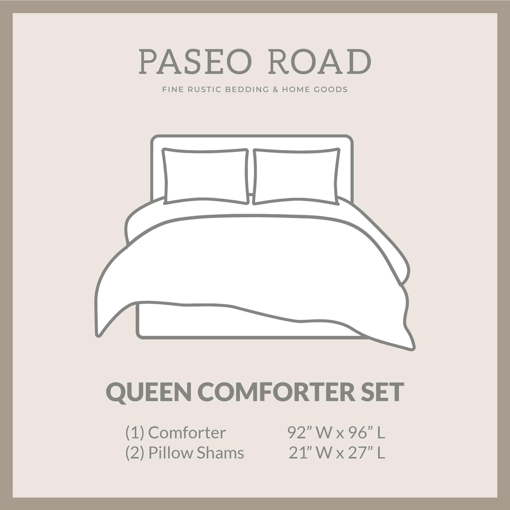 Paseo Road Chalet Aztec 3 Piece King Cream Brown Chenille Comforter Set