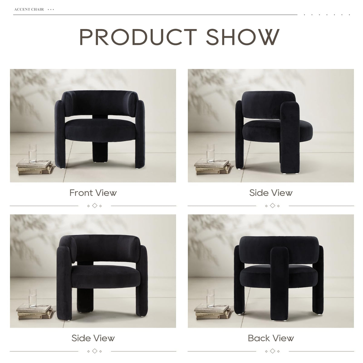 COLAMY Modern Velvet Accent Chairs Set of 2
