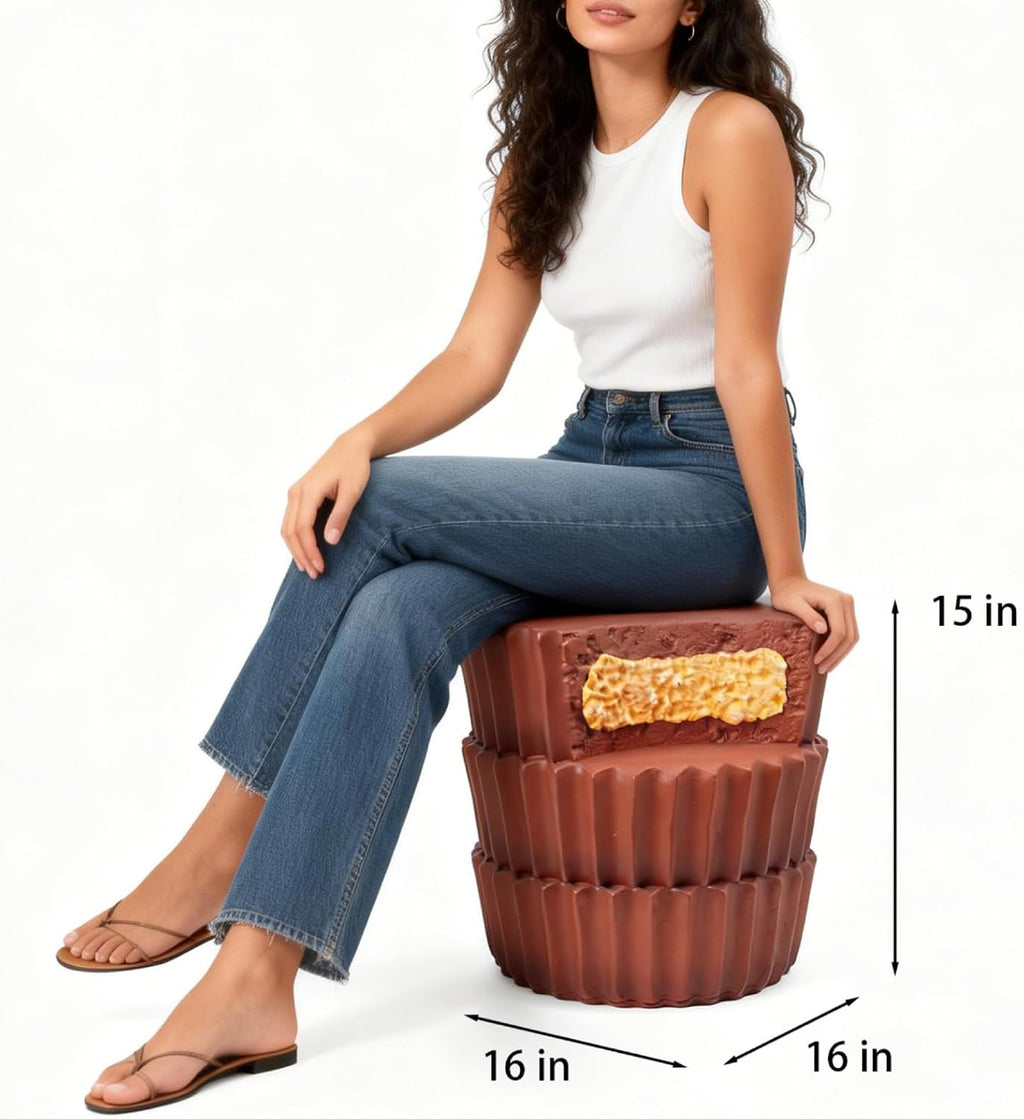 Whimsical Cookie-Shaped Resin Accent Stool