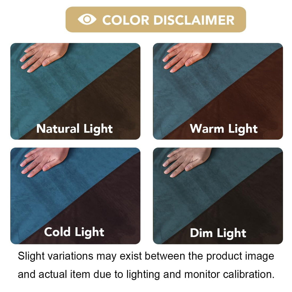 Velvet Color-Block Curtain Set