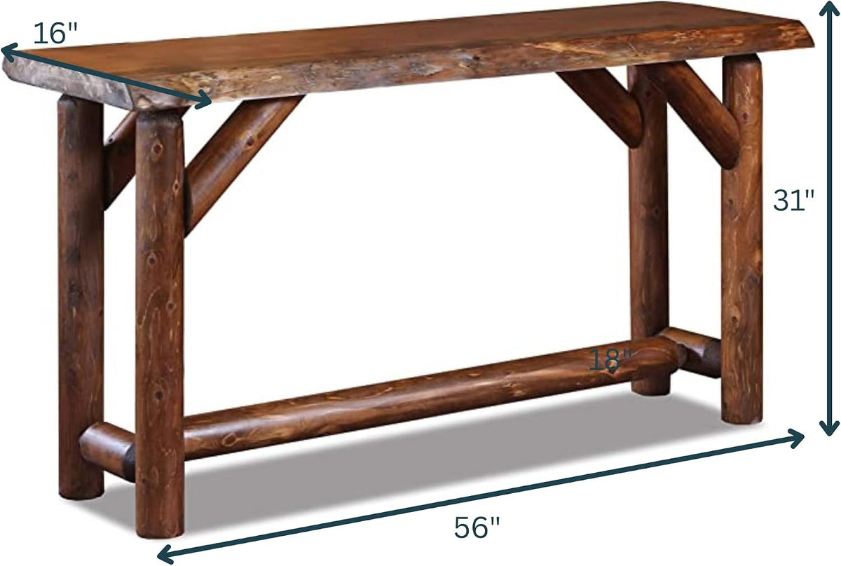 Live-Edge Wood Console Table