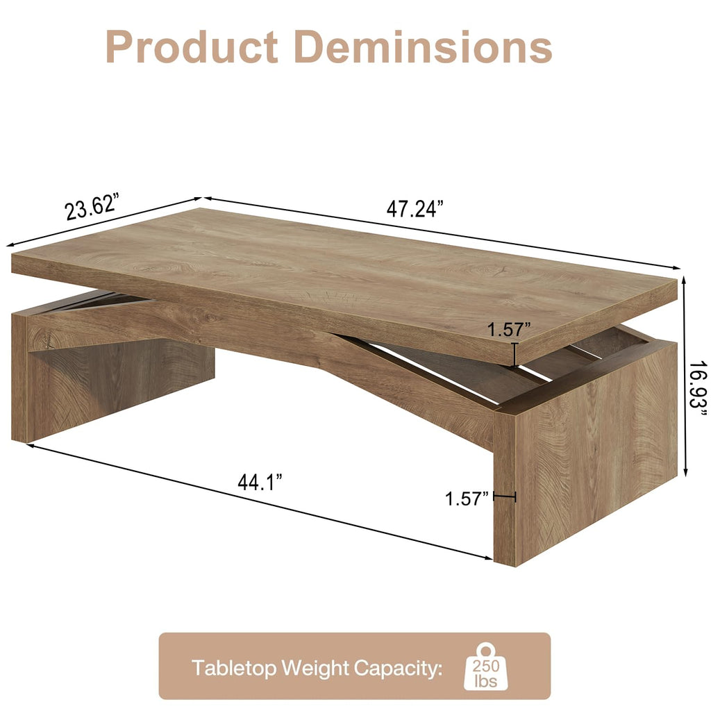 Modern Rectangular Wood Coffee Table