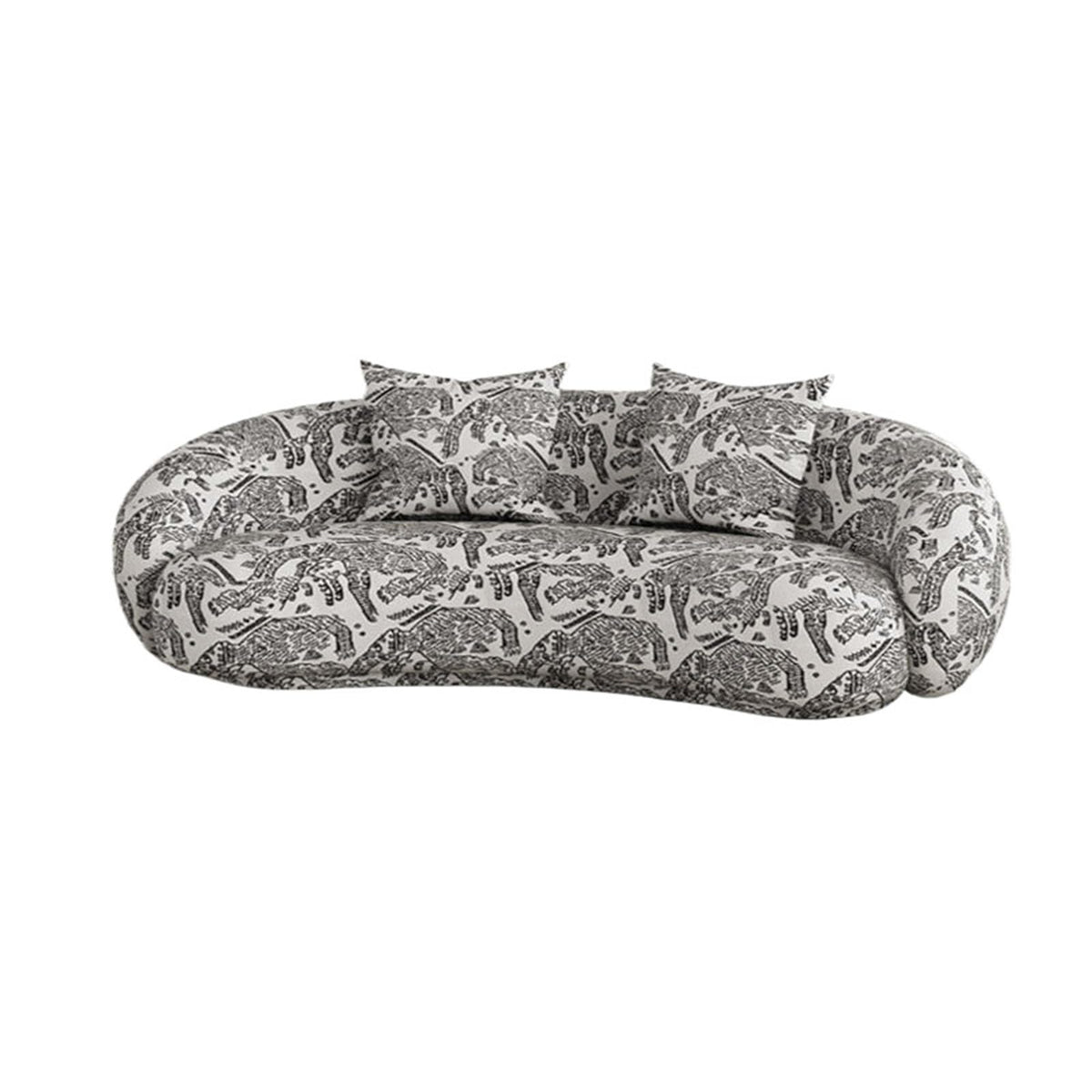 Mid-Century Modern Lounge Chair and Table Set, Tufted Fabric Sofa with Marble Tabletop for Hotel Lobby, Cafe, Reception(M)
