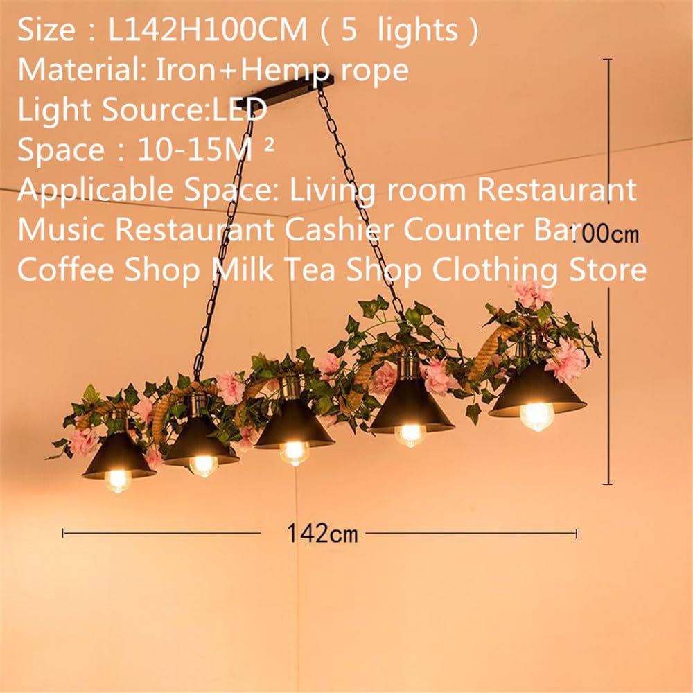 American Pastoral Restaurant Pendant Light LED Retro Creativity Hemp Rope Music