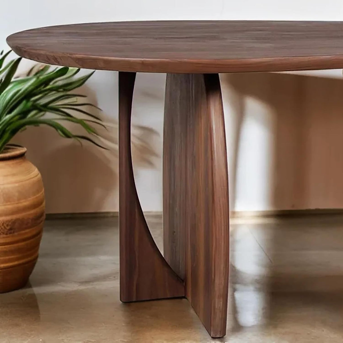 Double-Pedestal Solid Wood Dining Table