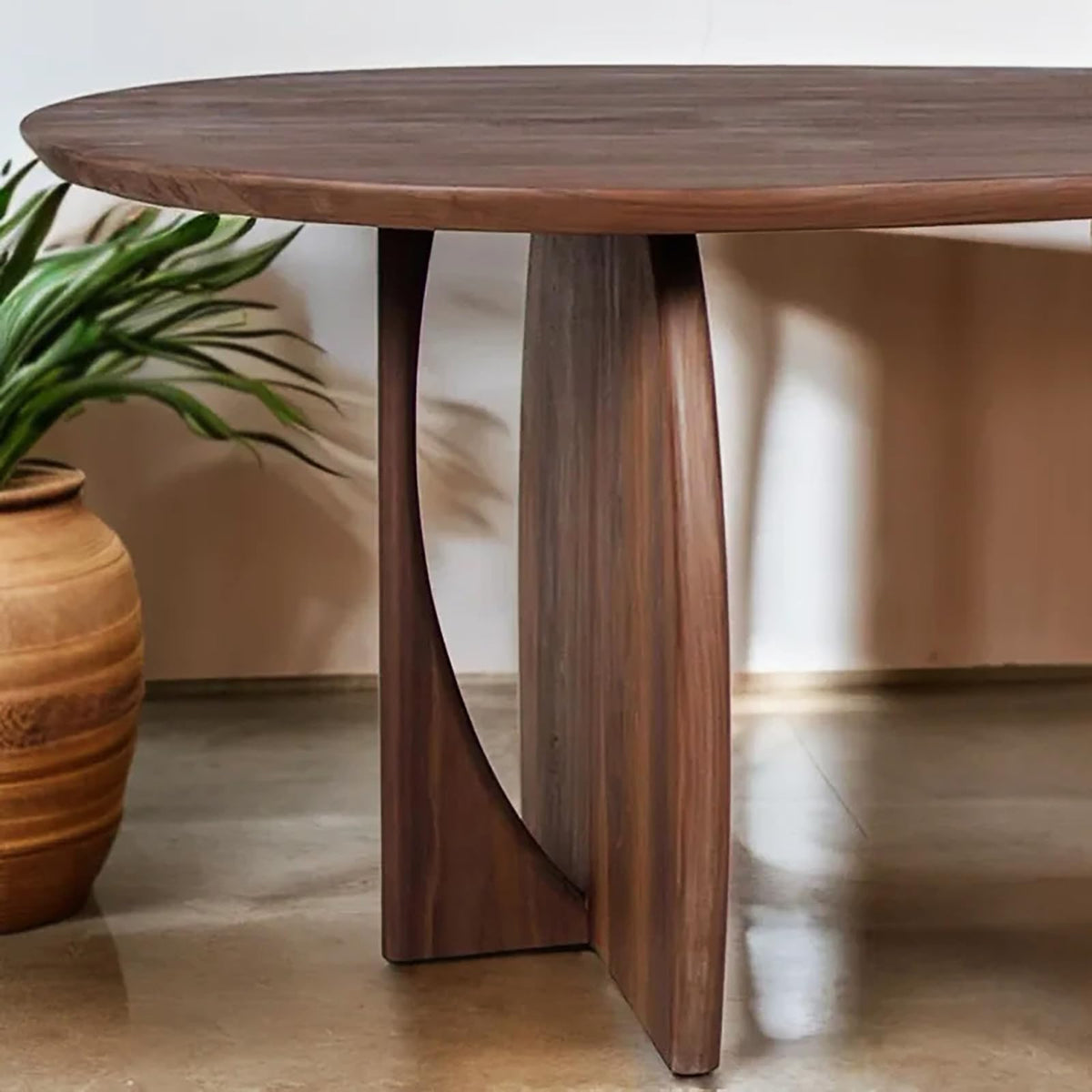 Double-Pedestal Solid Wood Dining Table