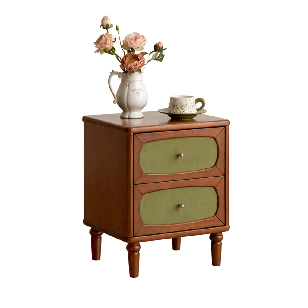Solid Wood Two-Drawer Nightstand