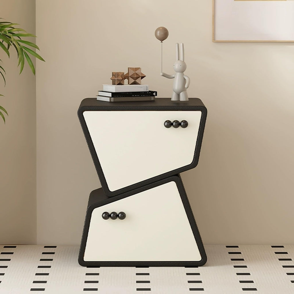 Wood Nightstand Creative Bedside Table 2 Drawer Night Stand Storage Cabinet with Drawers Side Table for Home Creative idea(Green,40cm)
