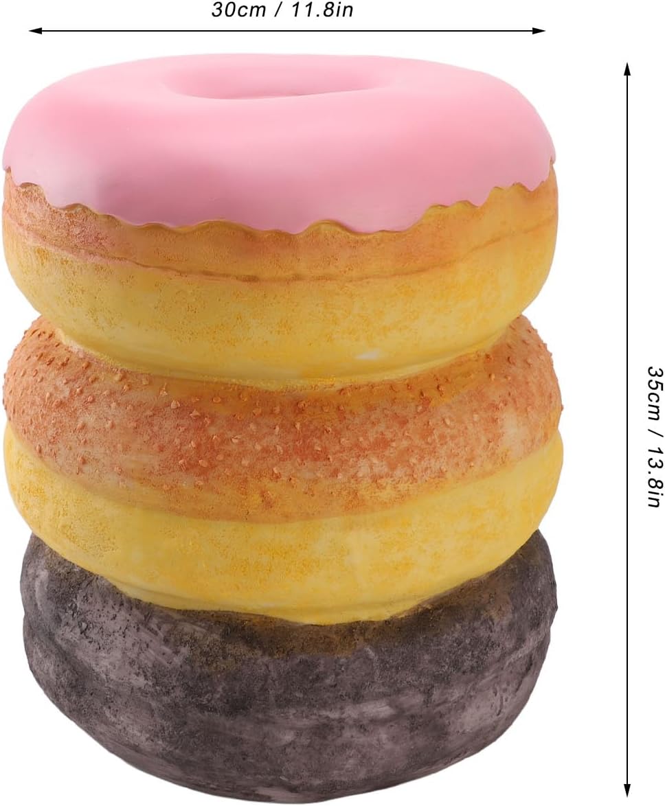Shoe Changing Stool, Decorative Donut Shape Simulated Food Stool for Hallway Dorm Room Office