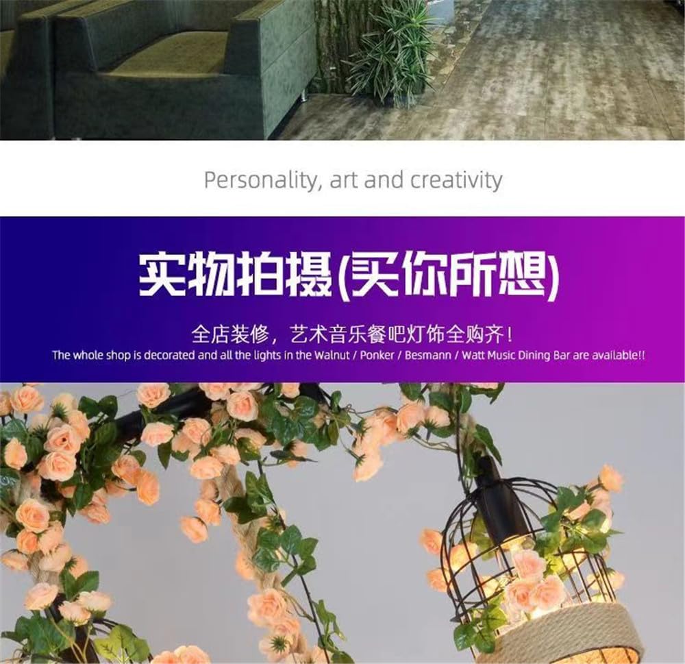 American Pastoral Restaurant Pendant Light LED Retro Creativity Hemp Rope Music