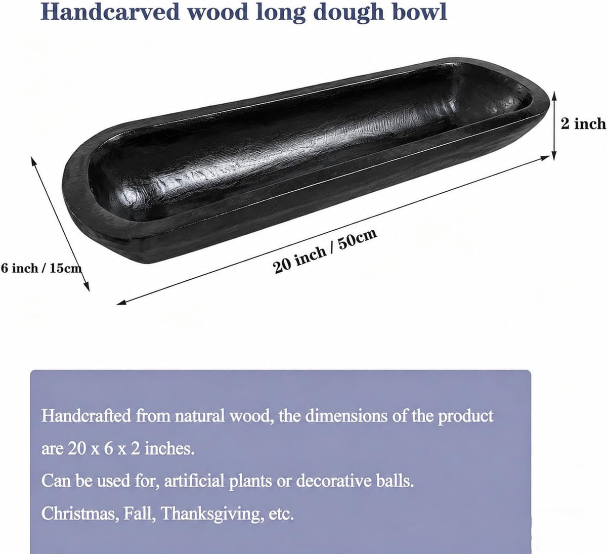 Hand-Carved Wooden Dough Bowl Centerpiece
