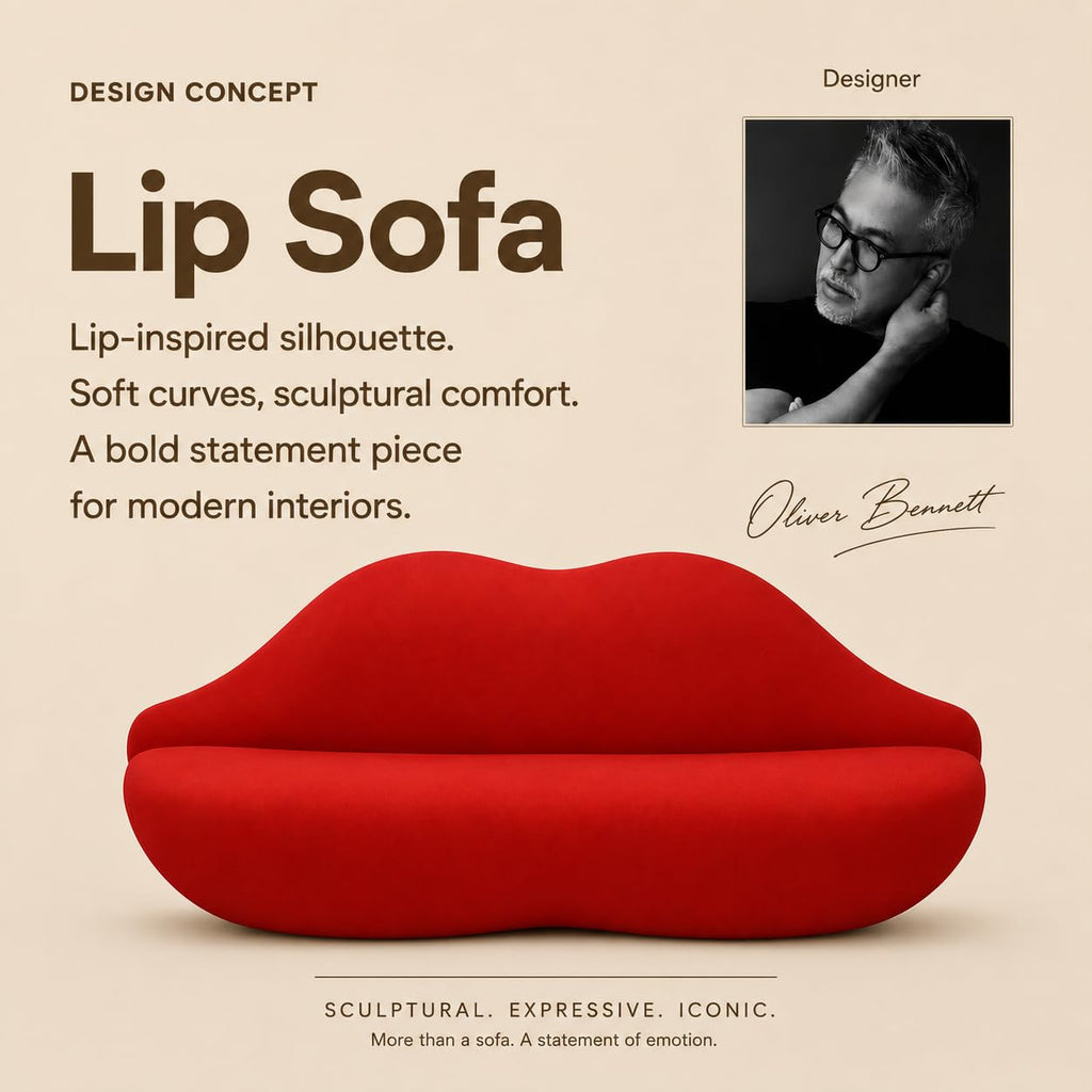 Lip-Shaped Sculptural Sofa, Modern Artistic Statement Couch, Unique Curved Accent Seating for Home and Commercial Spaces.(White，78.74inches)
