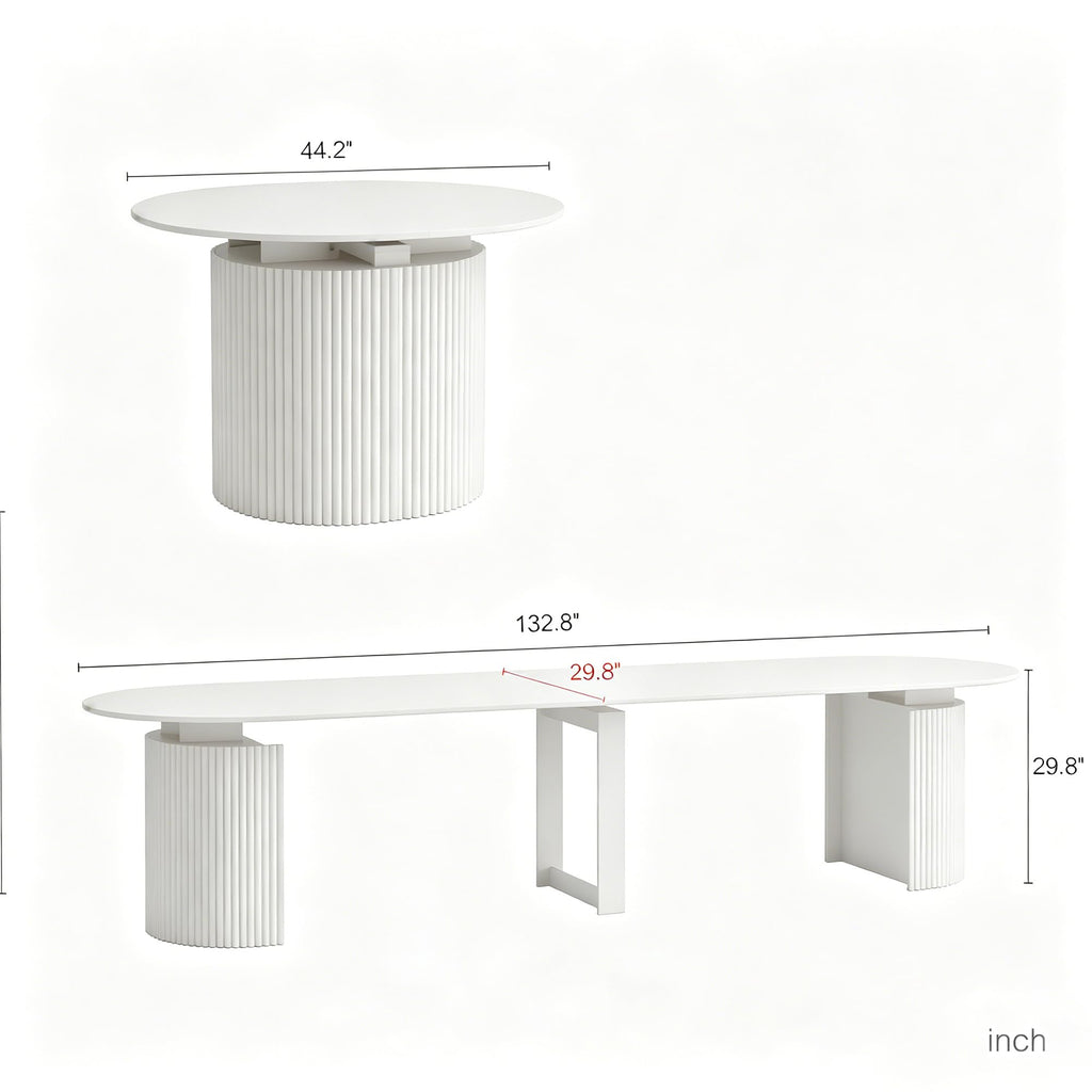 Extendable Oval Dining Table Set