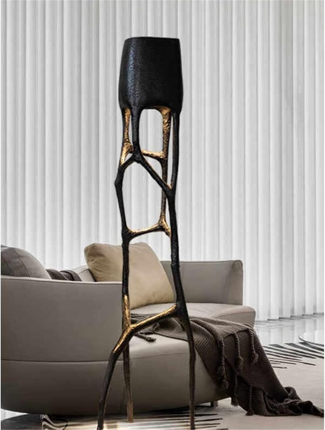 Resin Floor Lamp Standing Light Hollow Branch Shape Standing Lamp