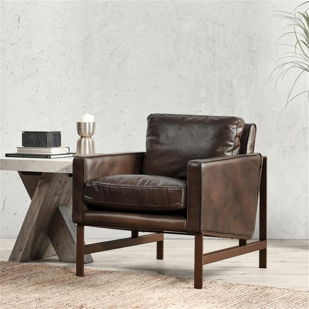 Pemberly Row Cushion Back Modern Leather Club Chair