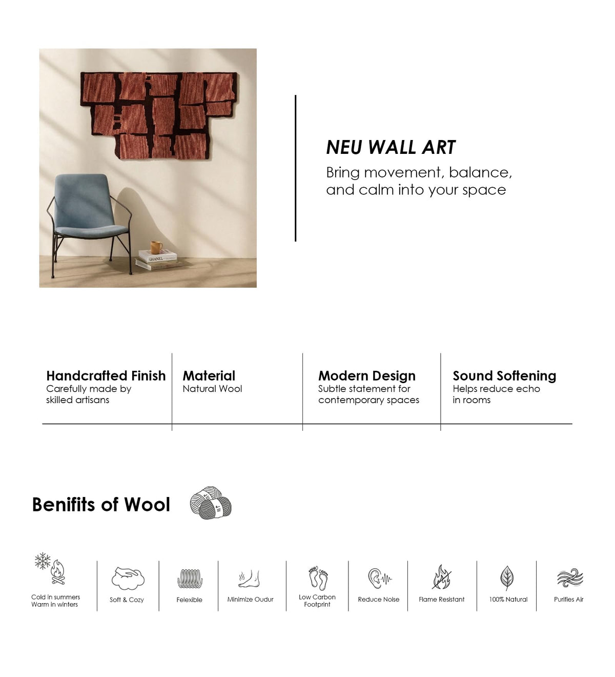 Handmade Woven Abstract Wall Art in Rust & Baby Pink