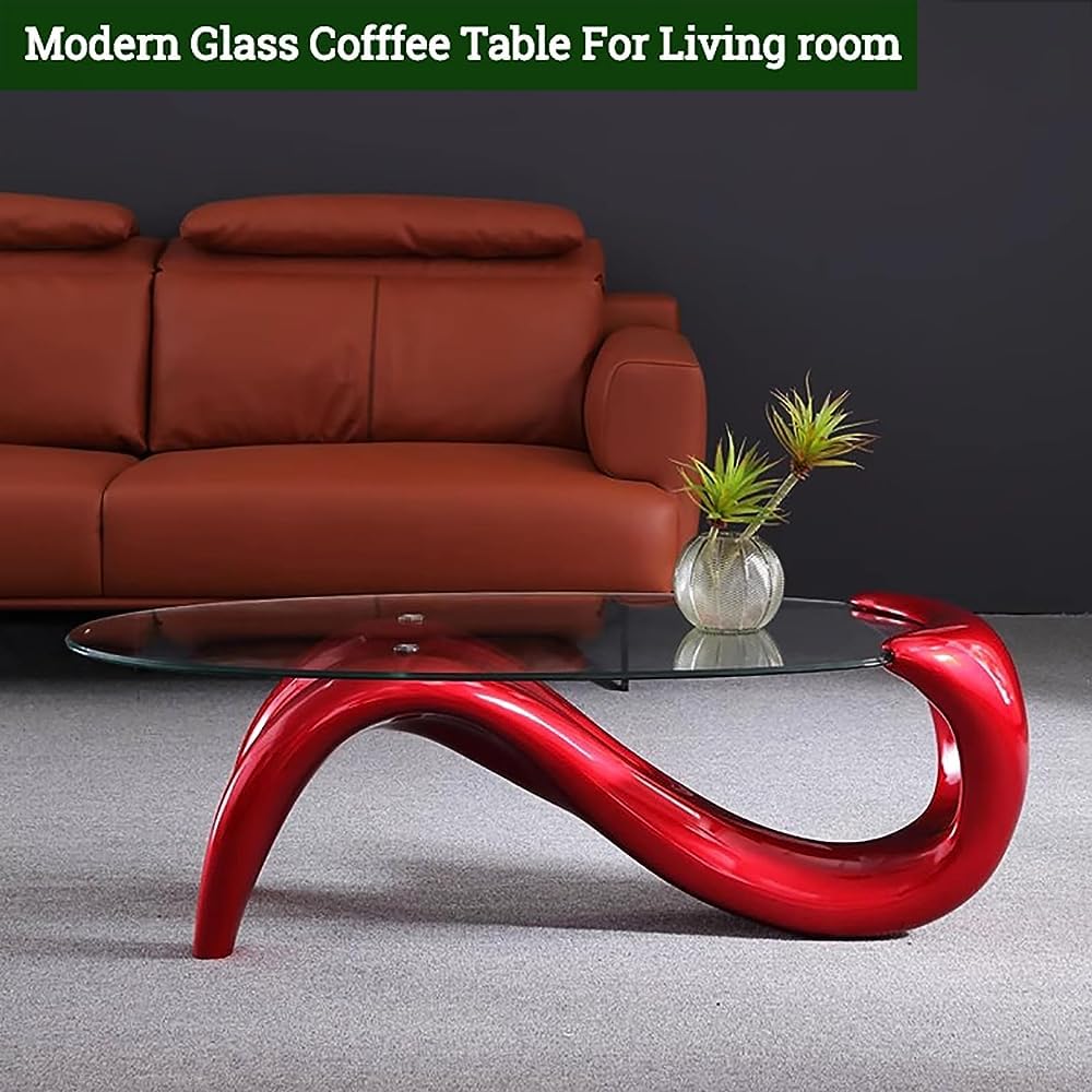 Oval Glass Coffee Table