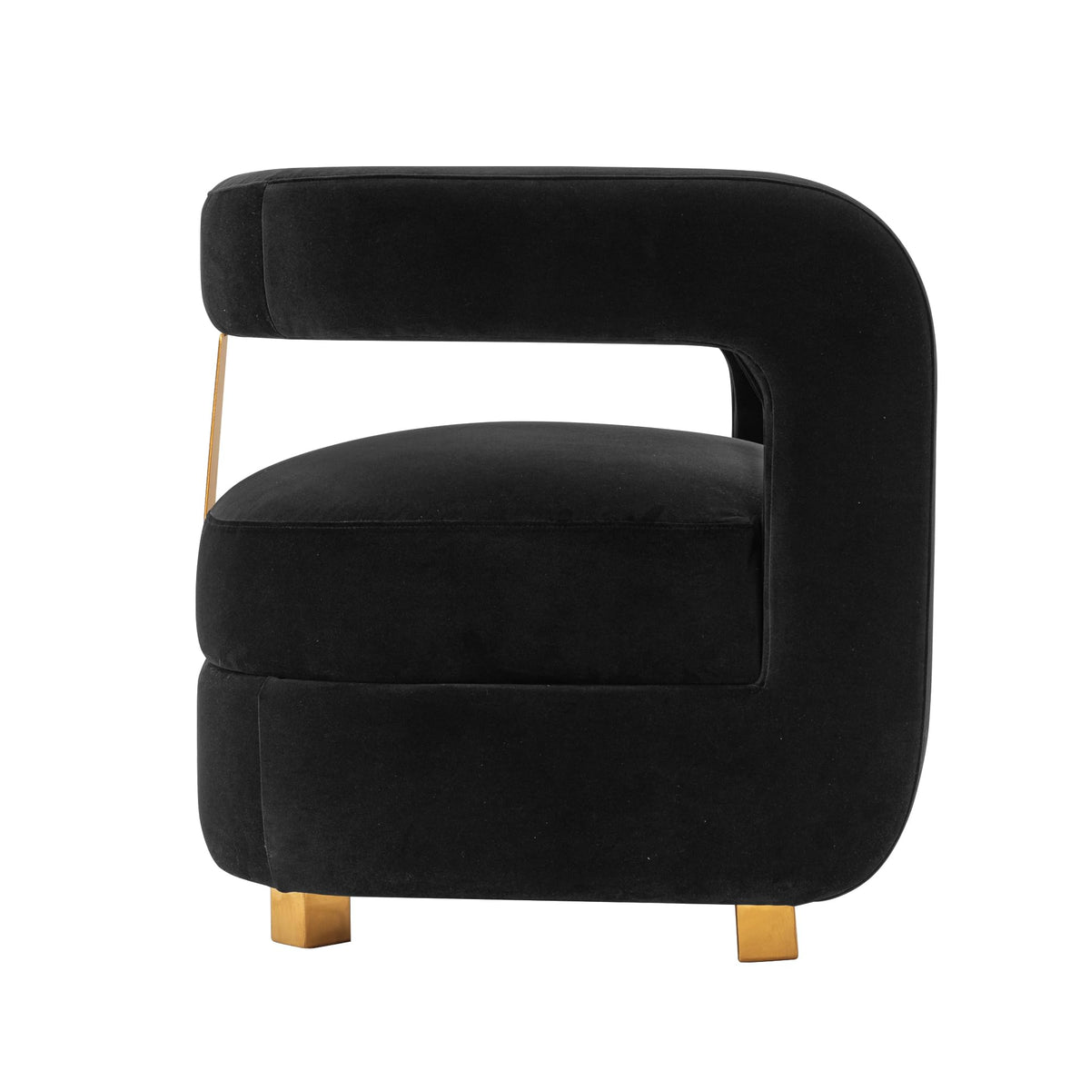 Manhattan Comfort Amirah Modern Velvet Accent Chairs with Geometric Floating Open