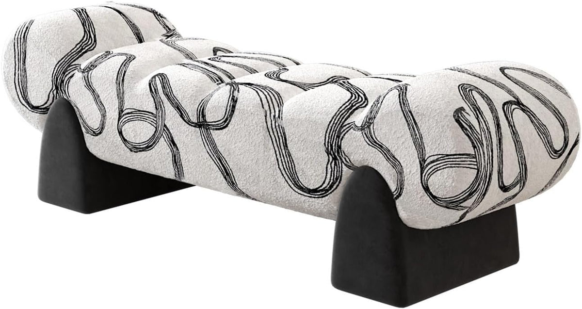 Upholstered Bench Wooden and Fabric Sofa Shoe Changing Stool Bedroom