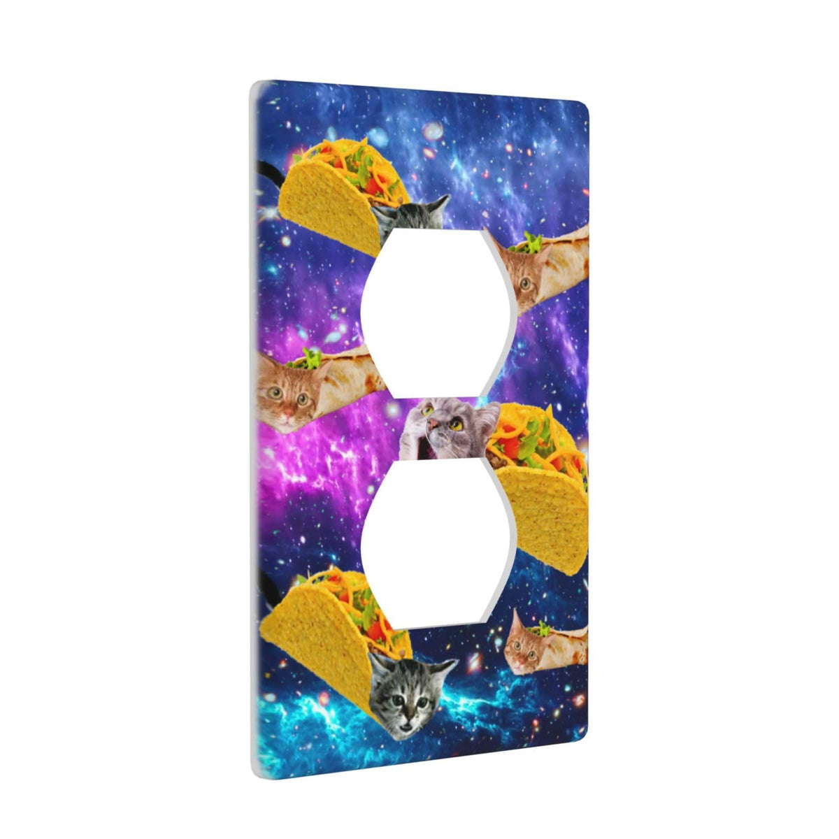 Cartoon Ice Cream Cone With Dripping White Glaze And Wafer Decor Print Light Switch Plate Cover Plastic Wall Plates (Single Gang Electrical Switch Duplex Outlet Cover)