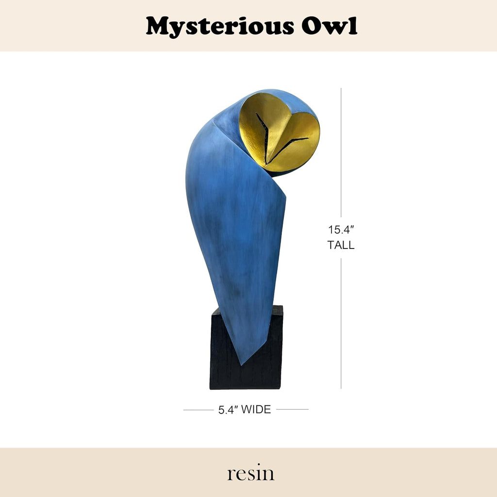 Mid-Century Modern Owl Statue, 15 Inch Home Decor Sculpture