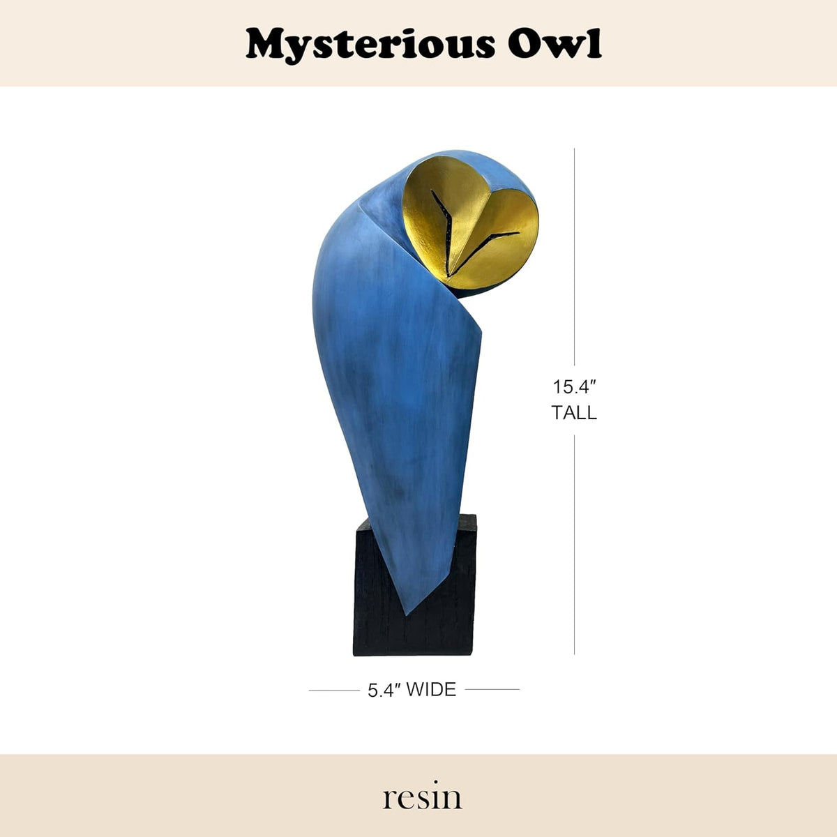 Mid-Century Modern Owl Statue, 15 Inch Home Decor Sculpture
