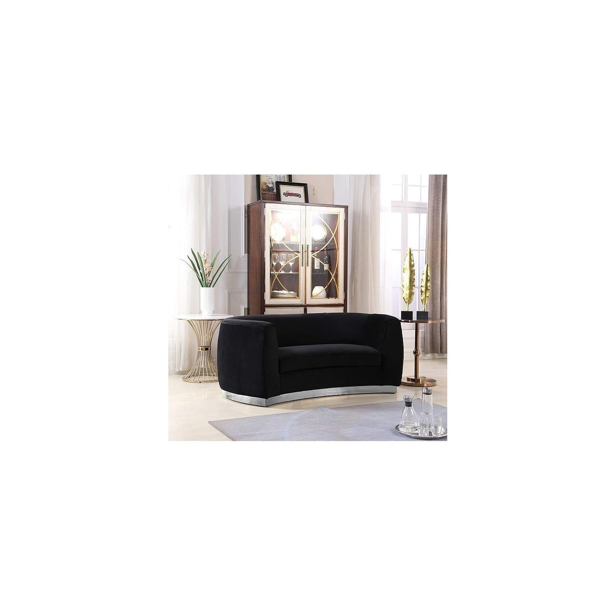 Maykoosh Velvet Accent Chair - Modern Living Room Upholstered Seating with Steel