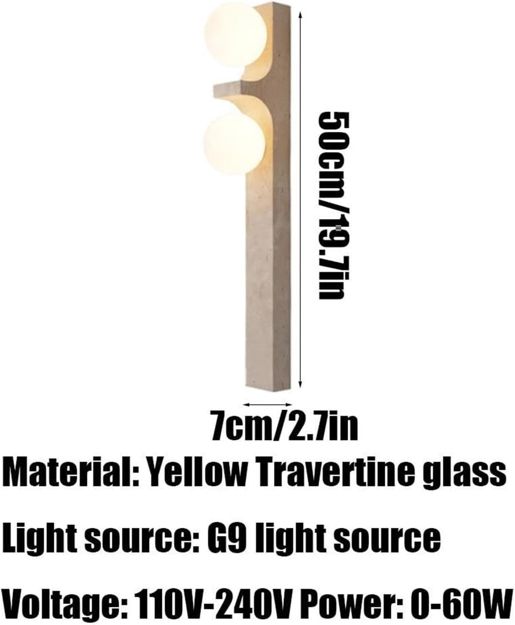 Nordic Industrial Style Yellow Travertine Wall Lamp