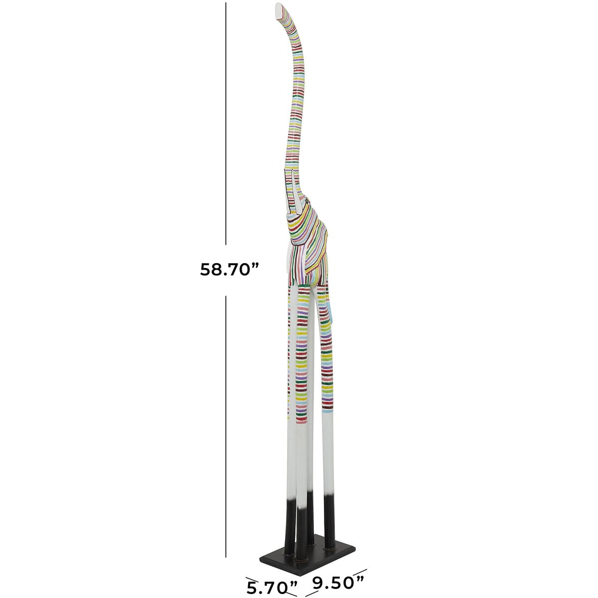 Deco 79 Wood Giraffe Sculpture, Sculpture 11" x 6" x 47", Brown