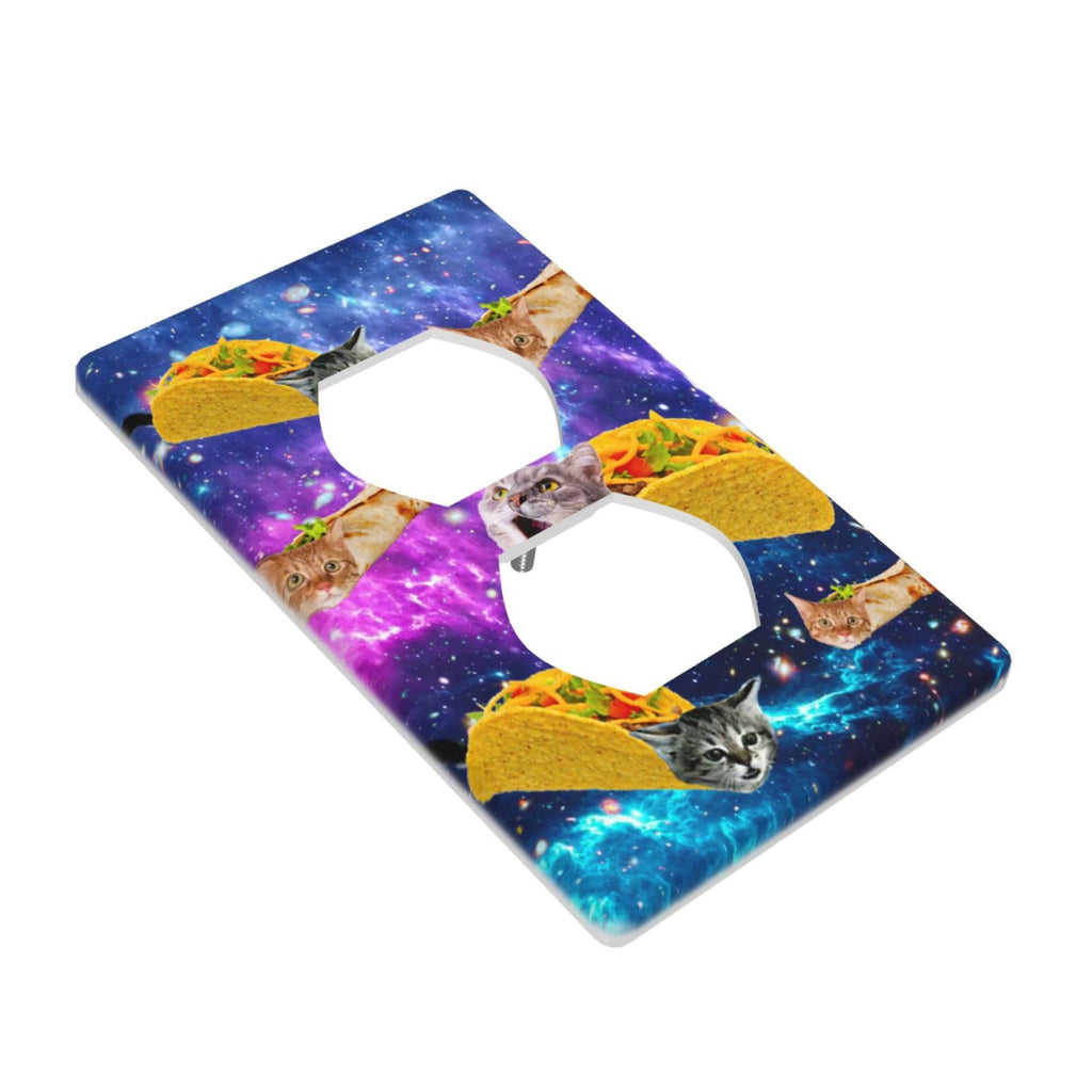 Cartoon Ice Cream Cone With Dripping White Glaze And Wafer Decor Print Light Switch Plate Cover Plastic Wall Plates (Single Gang Electrical Switch Duplex Outlet Cover)